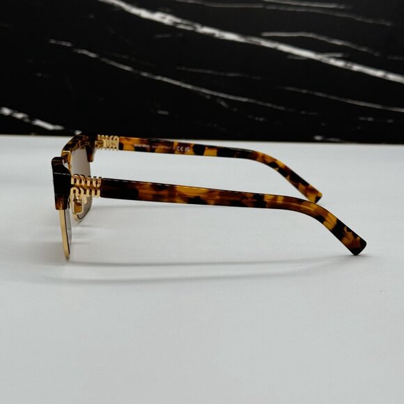NEW MIU MIU MU10ZS 19P2Z1 WOMEN MIU MIU HAVANA GOLD SUNGLASSES MU 10ZS 19P2Z1 - Picture 8 of 15